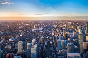 Toronto skyline at sunrise