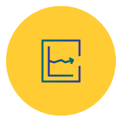 market renewal icon - line arrow graph going steady