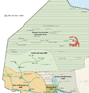 Map of Northwest Ontario region