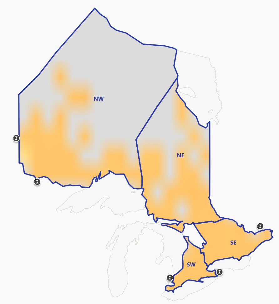 four zones in Ontario